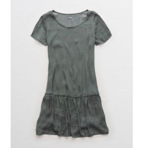 Aerie Shift dress - silk “Palm” color XS